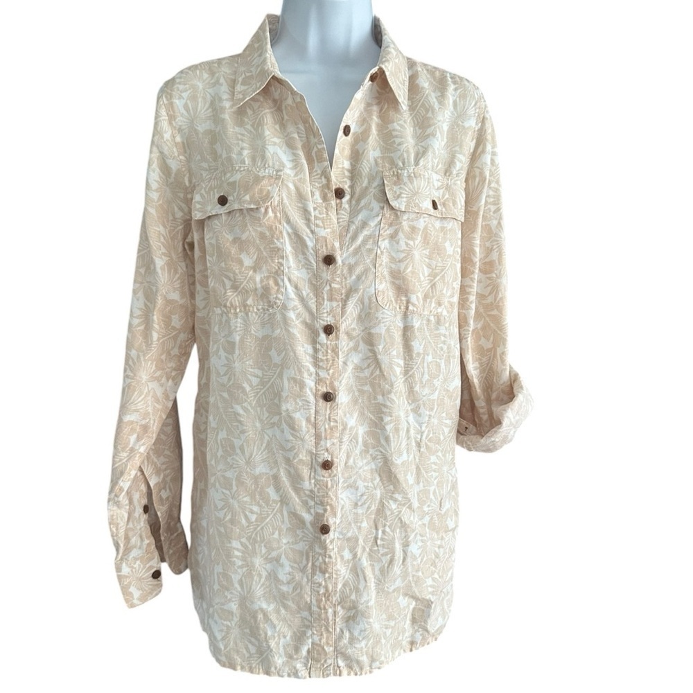 Lands’ End | 100% Linen Button-down Sz M EUC - Picture 2 of 14